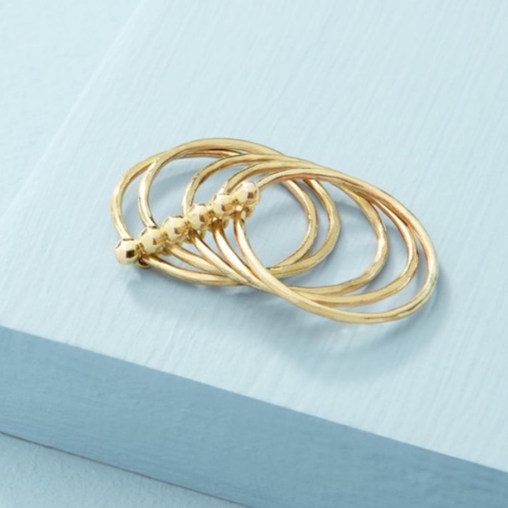 Stella & Dot | Stacked Multi Shiny Gold Rhett Ring - Picture 7 of 8